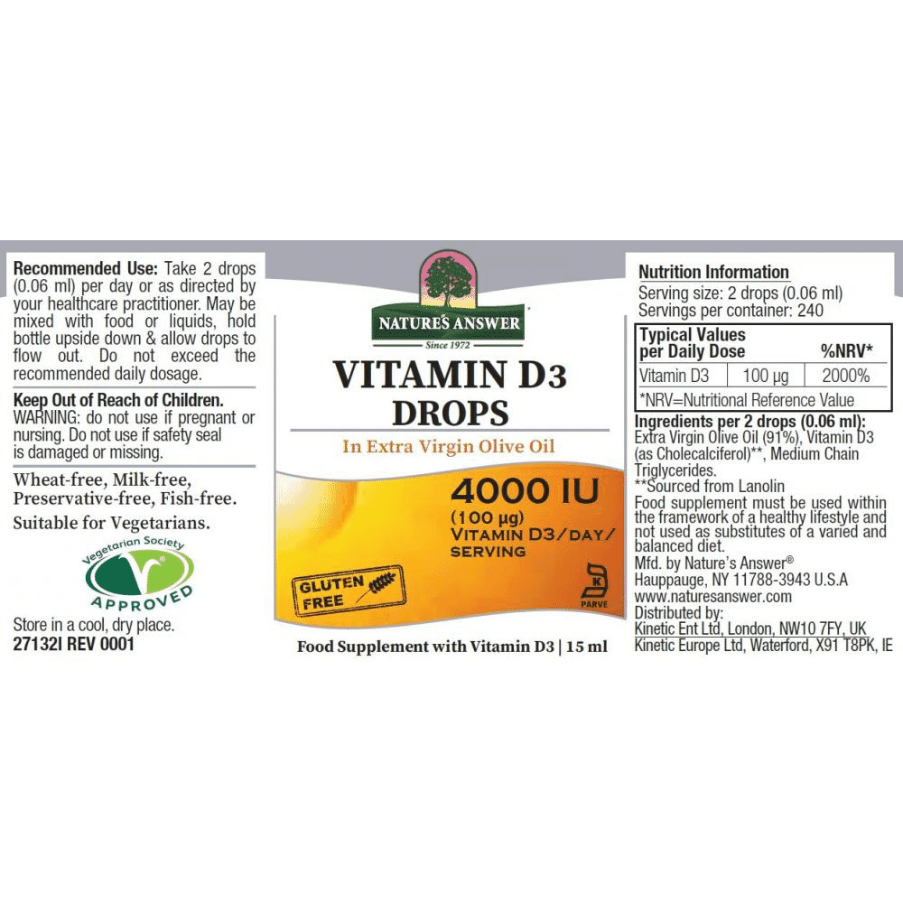 Vitamin D-3 Drops 4,000iu 15ml