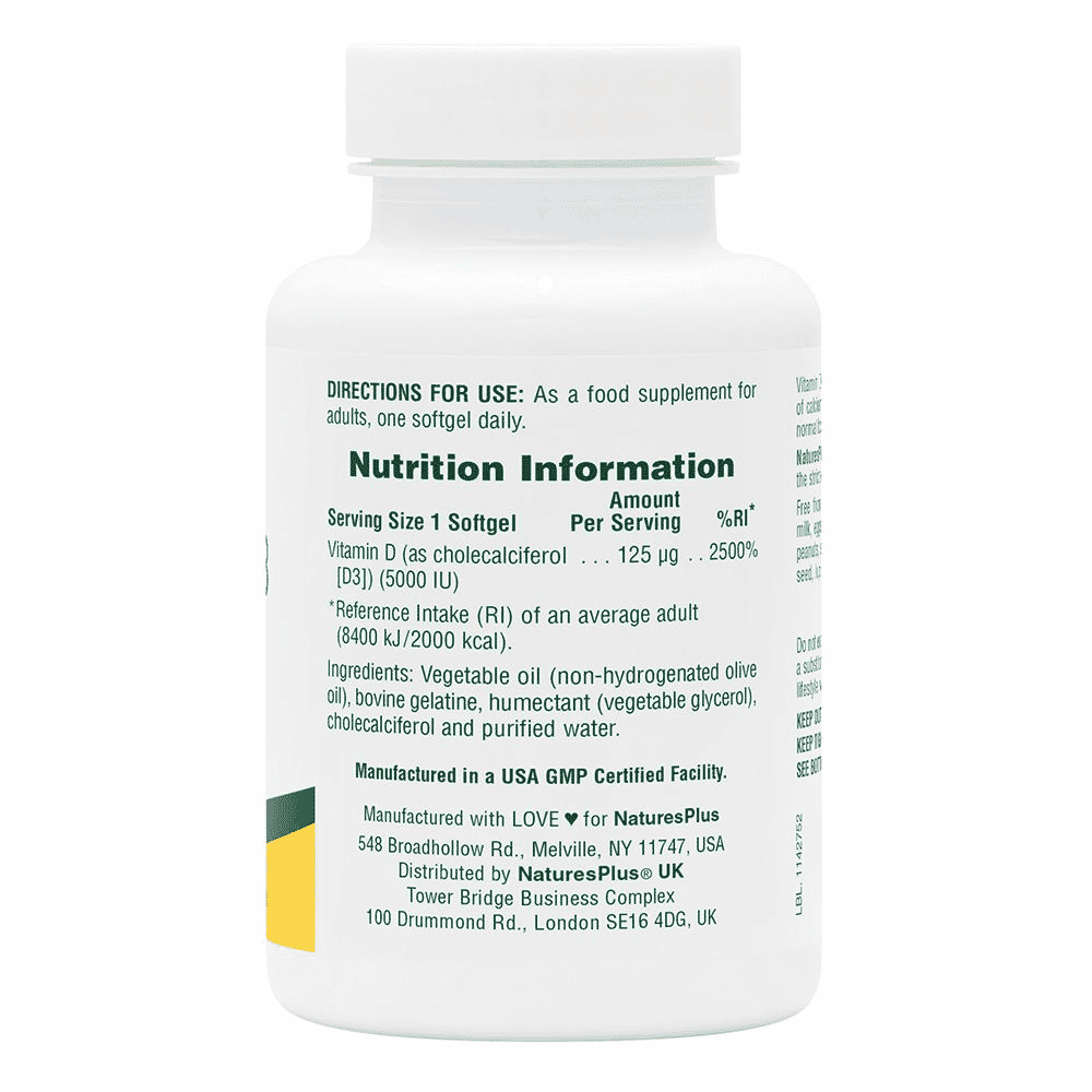 Vitamin D3 125ug (5000iu) 60s