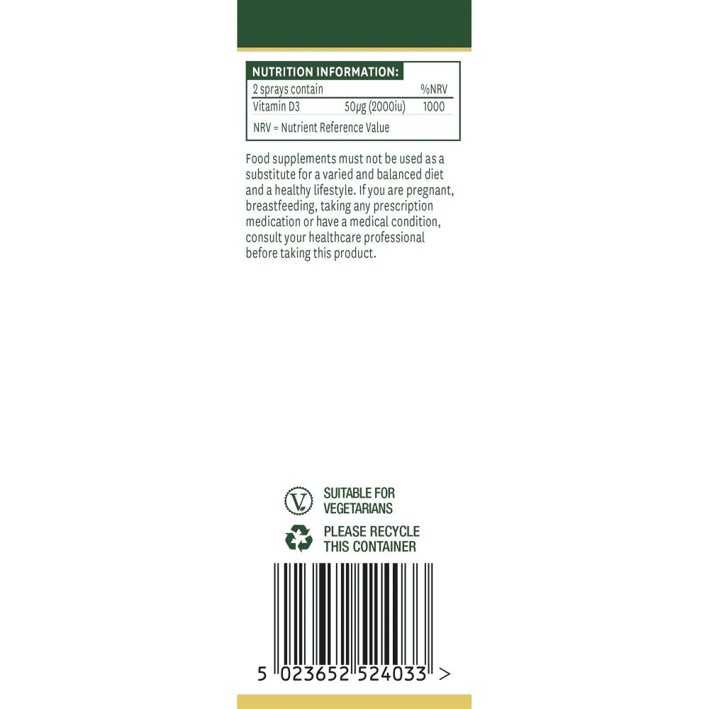 Vitamin D3 2000iu (50ug) Oral Spray Orange Flavour 30ml