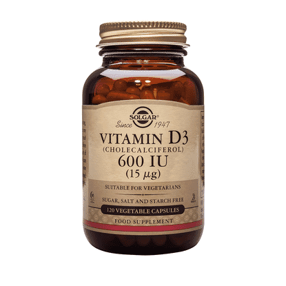 Vitamin D3 (Cholecalciferol) 600iu (15ug) 120 Vegetable Capsules