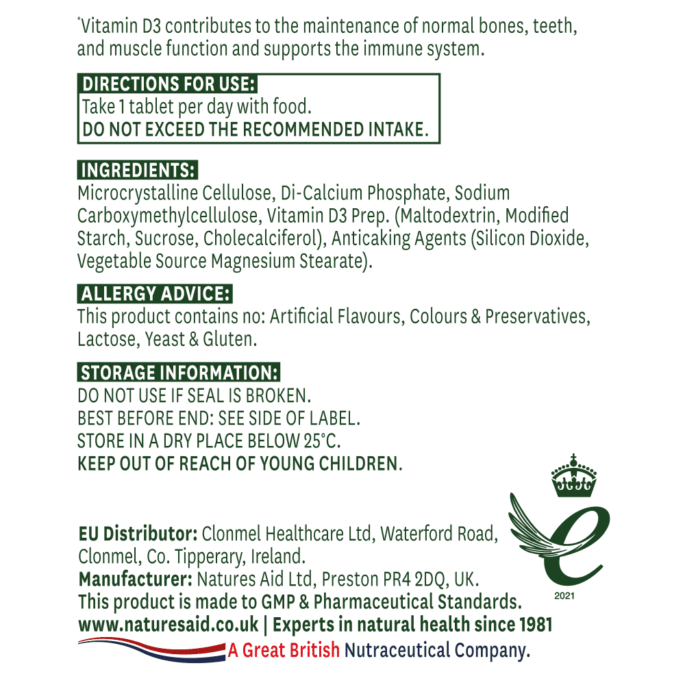 Vitamin D3 (Daily Strength) 400iu 90s