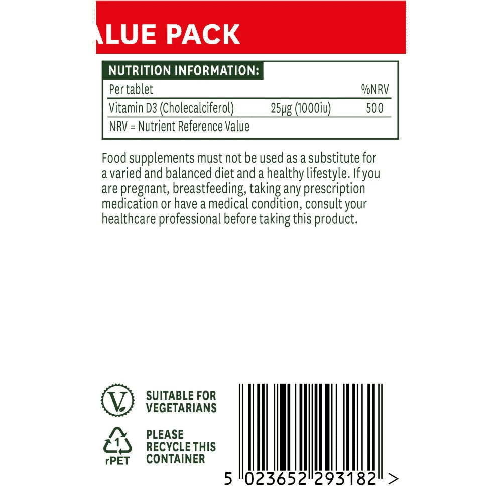 Vitamin D3 High Strength 1000iu (25ug) 180s