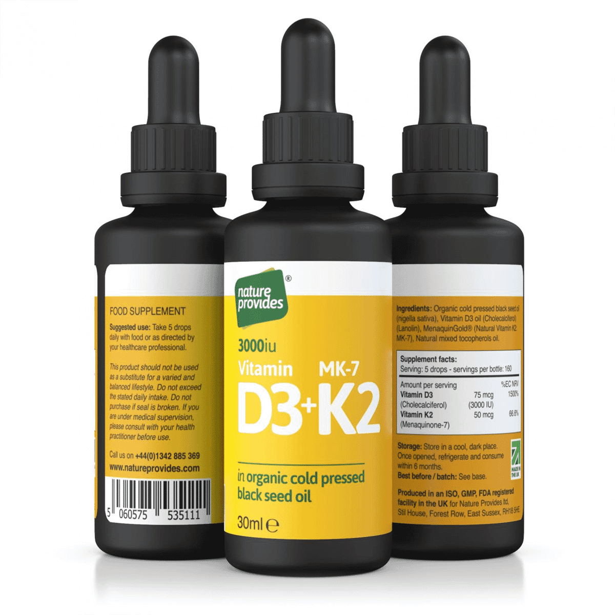 Vitamin D3 + MK-7 K2 30ml