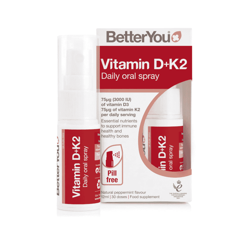 Vitamin D3+K2 Daily Oral Spray 3000IU + 75ug K2 12ml (Red)