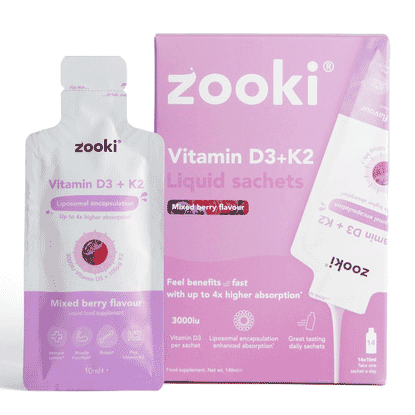 Vitamin D3+K2 Liquid Sachets Mixed Berry Flavour 14x10ml CASE