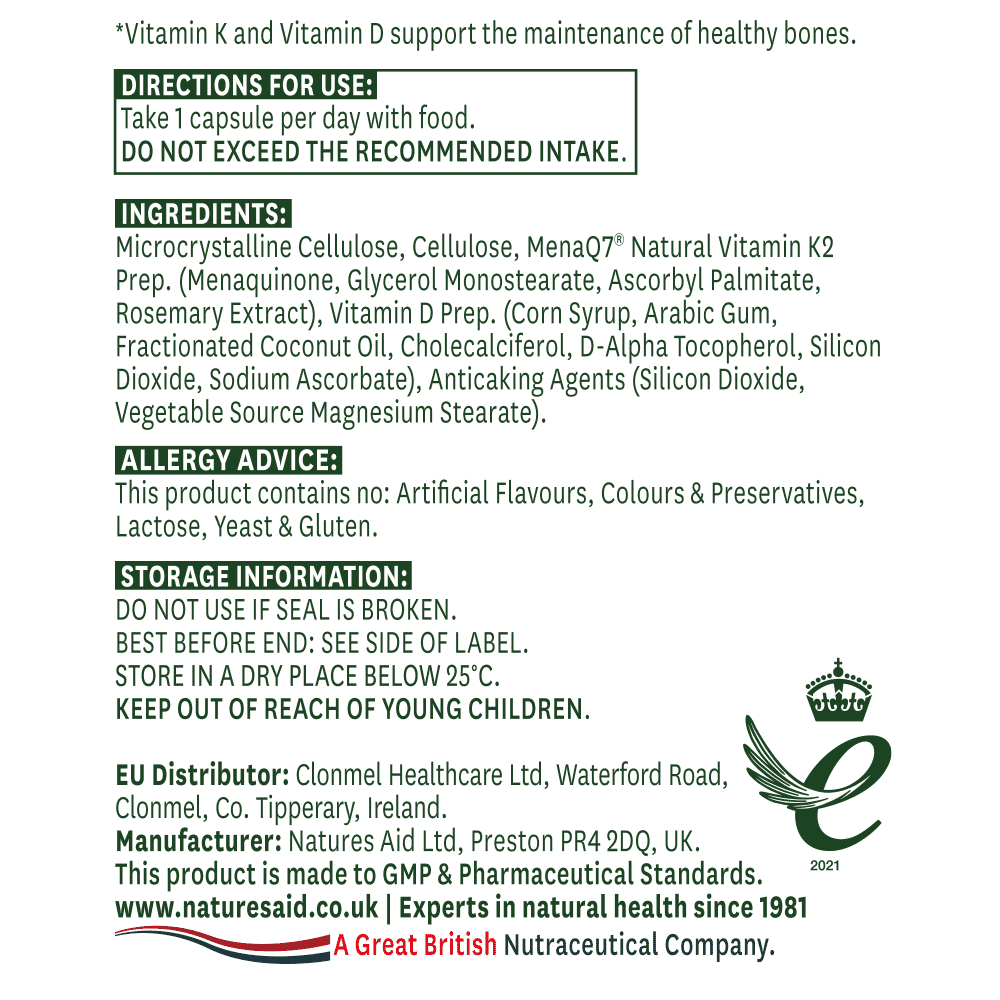 Vitamin K2 (With Vitamin D3) 100µg 30s