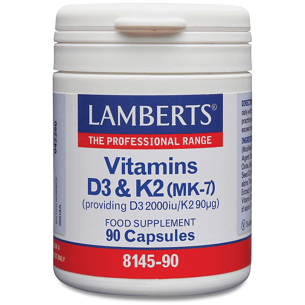 Vitamins D3 & K2 (MK-7) (D3 2000iu/K2 90ug) 90s