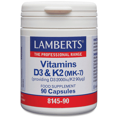 Vitamins D3 & K2 (MK-7) (D3 2000iu/K2 90ug) 90s