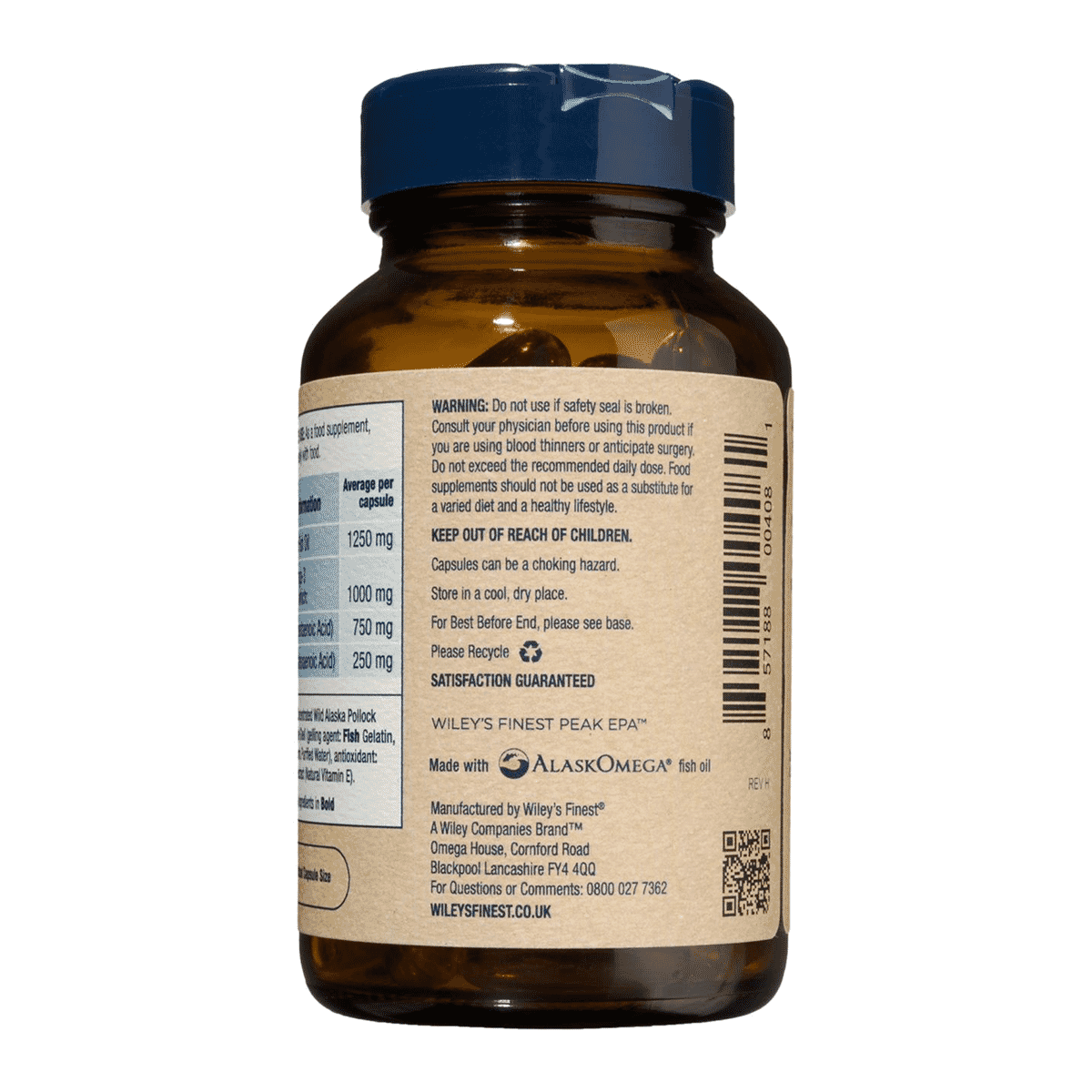 Wild Alaskan Fish Oil Peak EPA 1000mg 60s