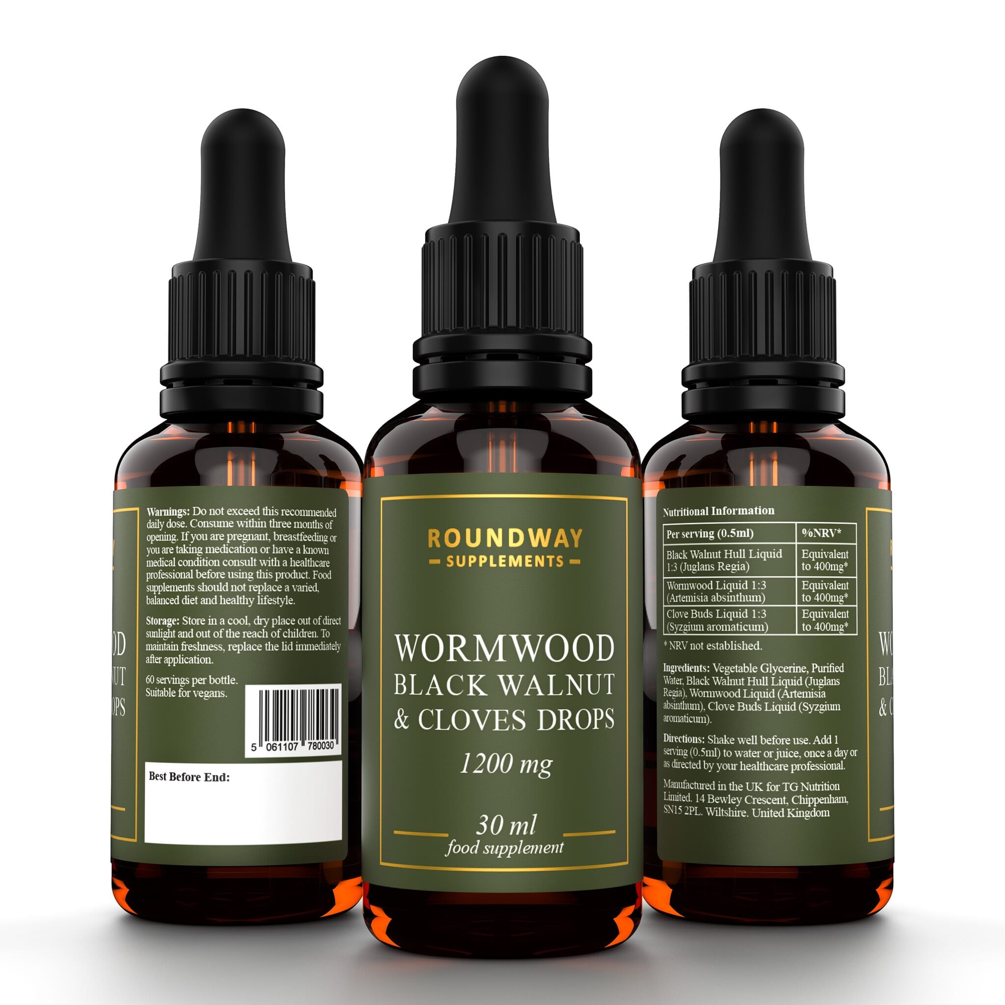Wormwood Black Walnut and Clove Drops 30ml