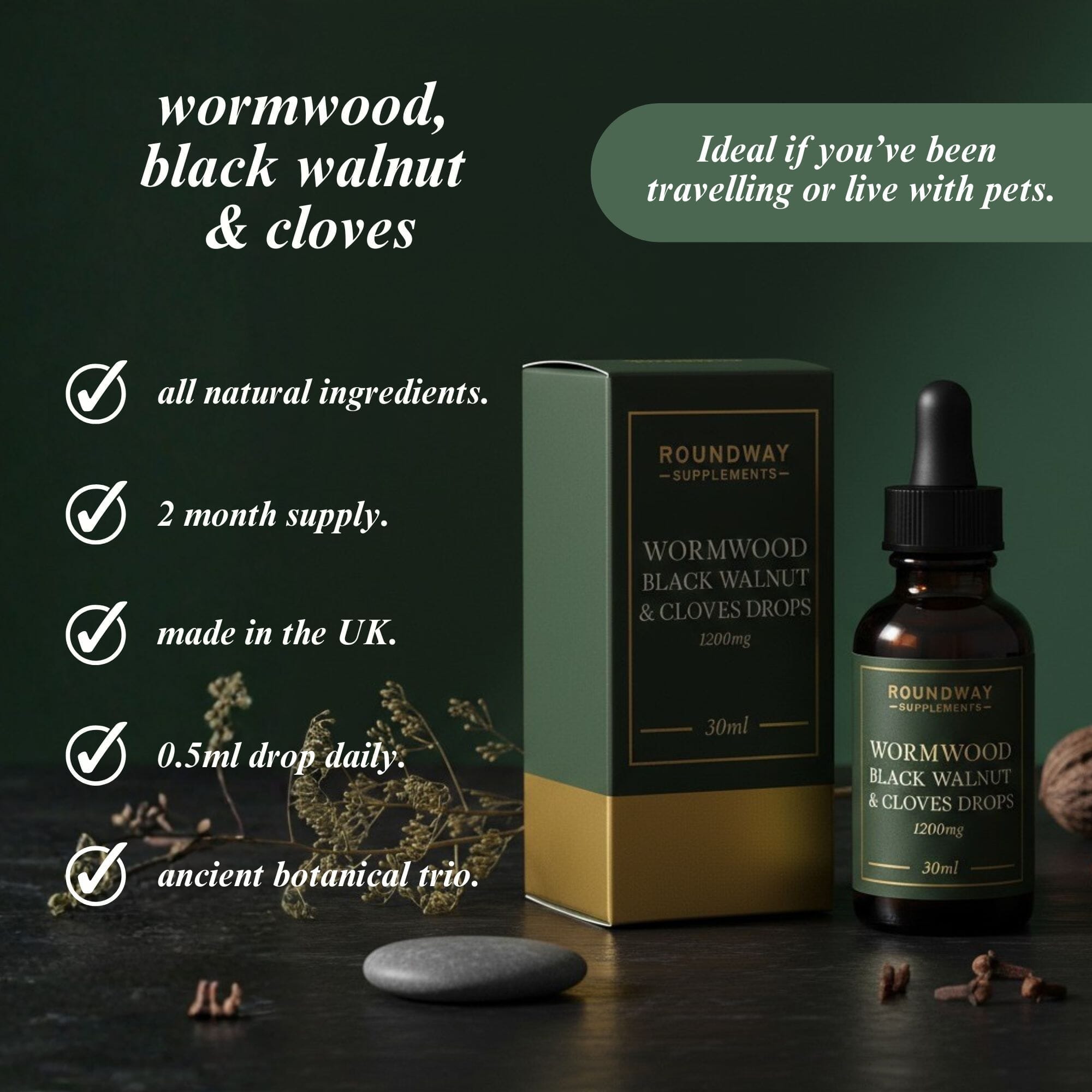 Wormwood Black Walnut and Clove Drops 30ml