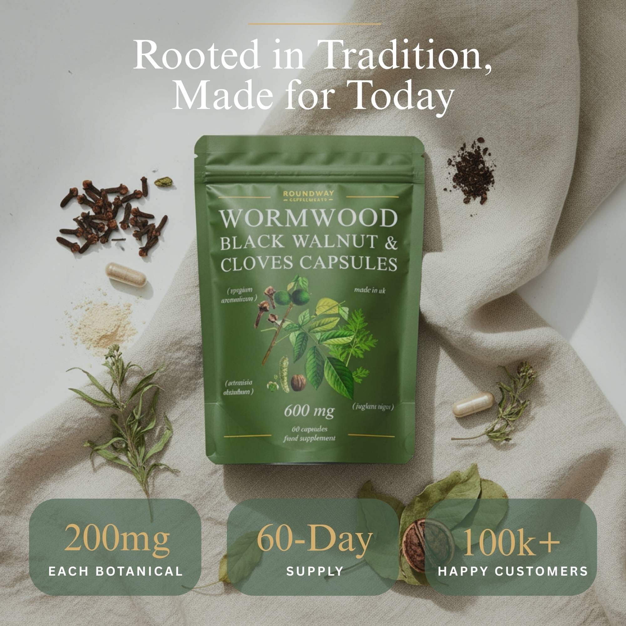 Wormwood, Black Walnut & Cloves Capsules 60s