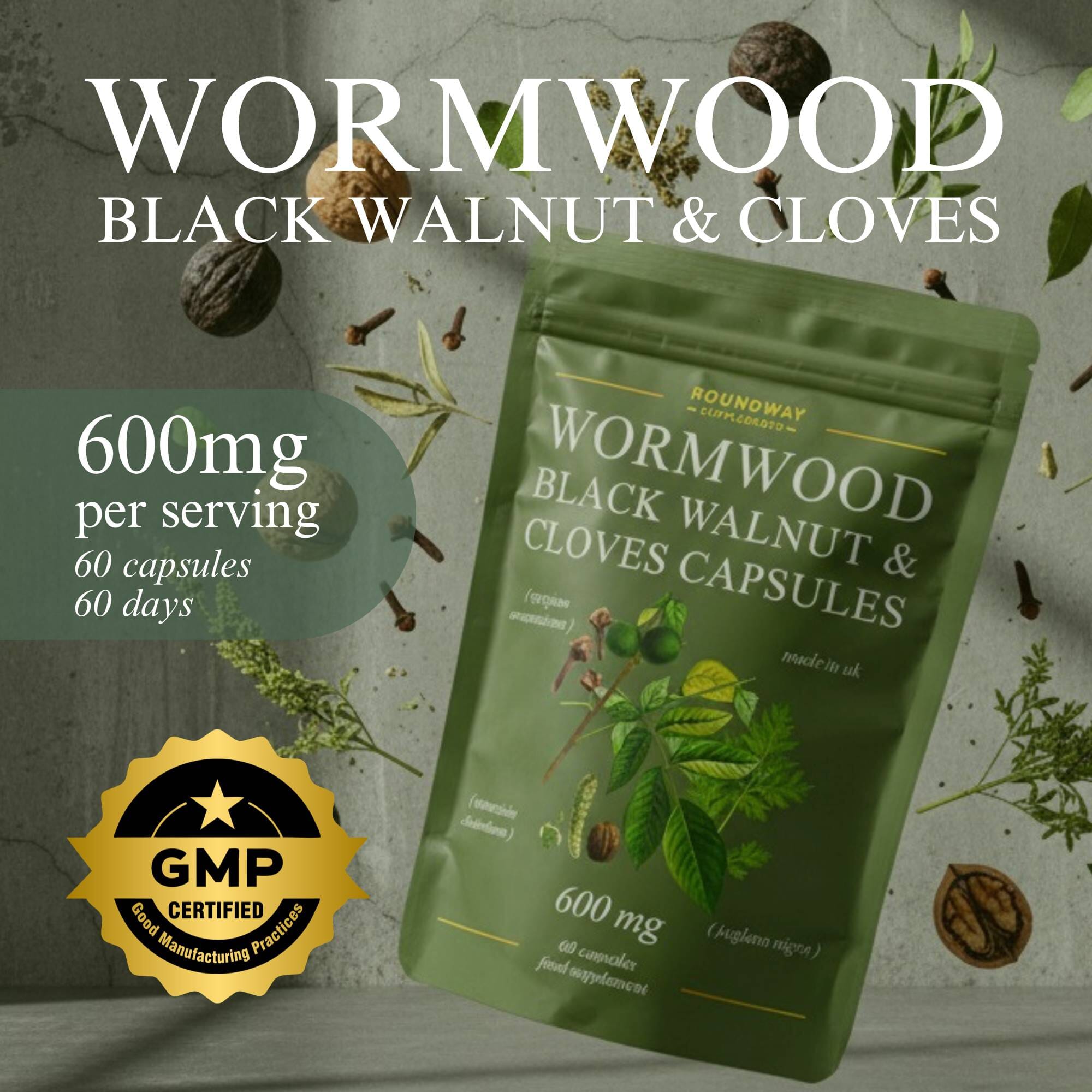 Wormwood, Black Walnut & Cloves Capsules 60s