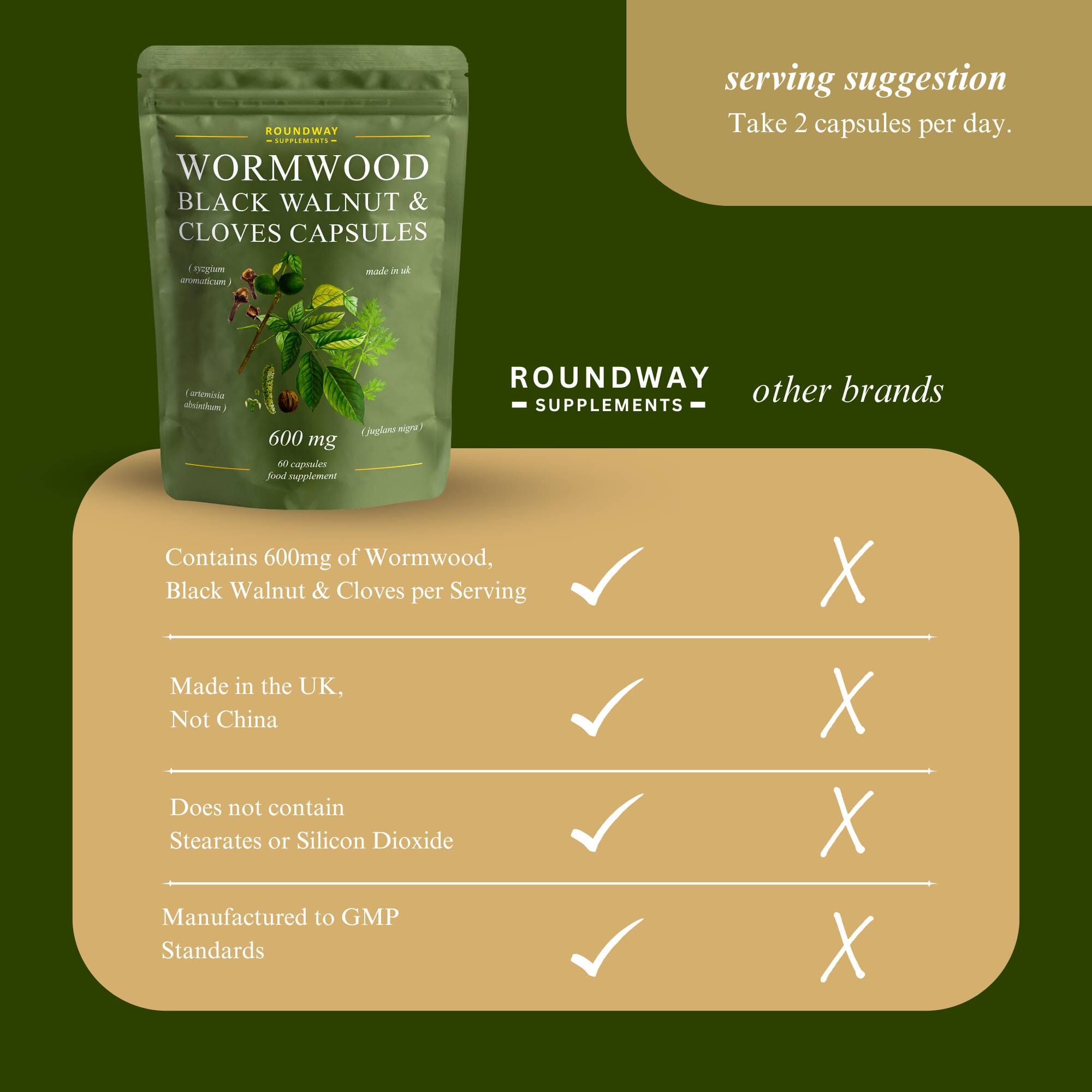 Wormwood, Black Walnut & Cloves Capsules 60s