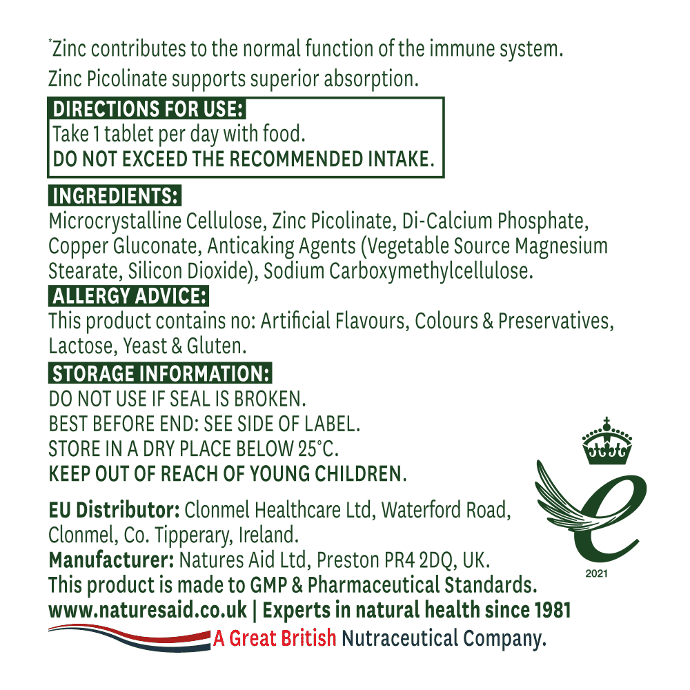 Zinc Picolinate (Elemental) 15mg 30s