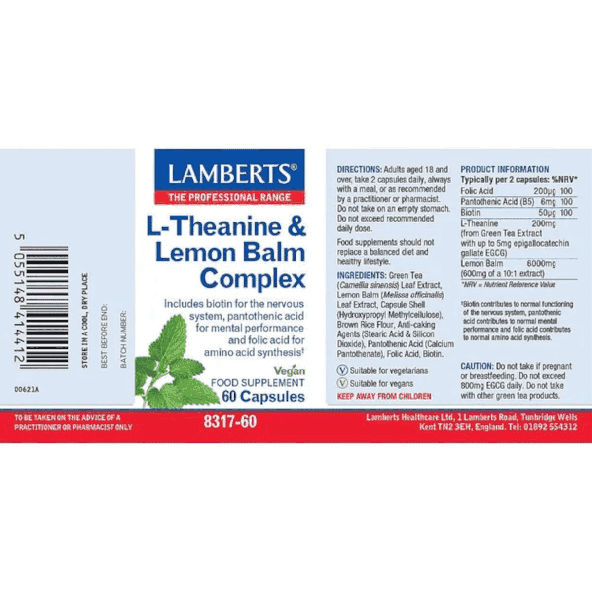 L-Theanine & Lemon Balm Complex 60s